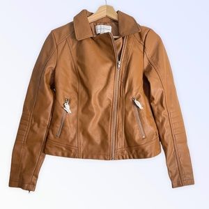 Cupcakes And Cashmere Faux Leather Moto Jacket